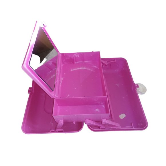 Caboodle Pink Marbled Makeup Case with Mirror Travel Case - Picture 11 of 13